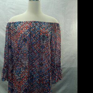Cha Cha Women's 3/4 Sleeve Sheer Top Size 2X